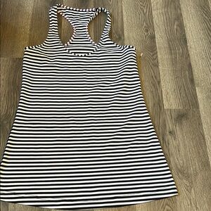 lululemon athletica Black and White Striped Tank Top
